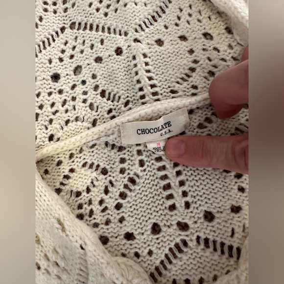 Chocolate brand crochet hoodie sweater in cream size medium - Picture 4 of 8